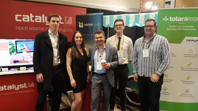 The Catalyst team at its stand at the NZCIO Summit